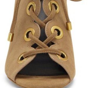 Rebecca Minkoff "Adelia Military Split Suede " Color: Tan, Size: 8.5